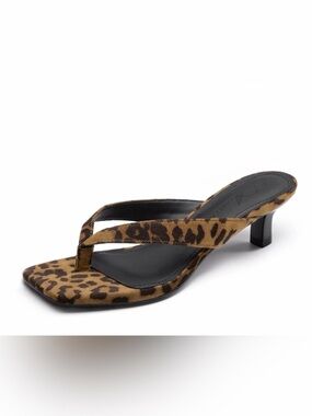Athlefit Leopard Print Thong Kitten Heel Sandal - Women's Brown Leopard-7.5